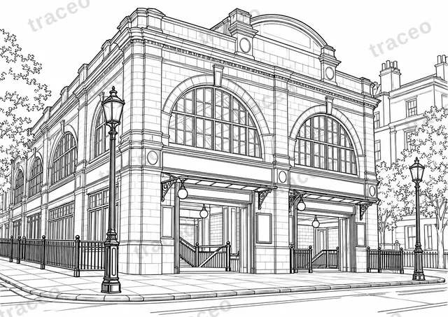 London · Leslie-Green-Station · Ausmalbild für Erwachsene