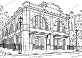 Londres · Station de Leslie Green · Coloriage pour adultes