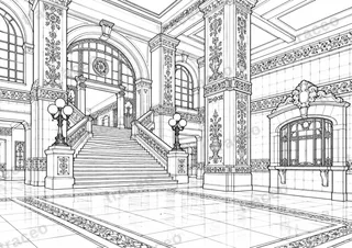 Madrid · Pacífico historic vestibule · Colouring page for adults