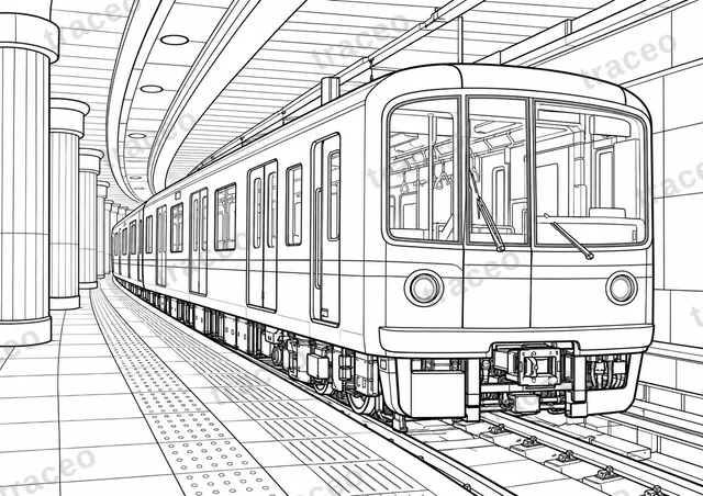 Tokyo · Linia Ginza · Planșă de colorat pentru adulți